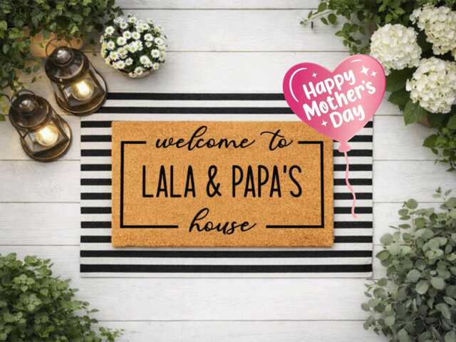 Custom Grandparents Household Name Welcome Mat - image 1