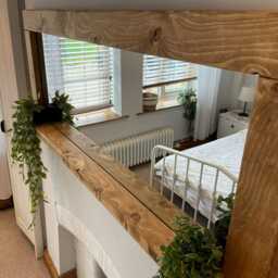 Entryway Mirror With Shelf - Rustic Handmade Wall - thumbnail 4