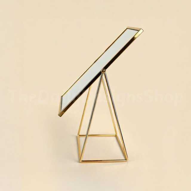 Gold Vanity Mirror - Free Standing For Tabletop Use Elegant Makeup & Cosmetic Dressing Tables Large Adjustable Frame - image 1