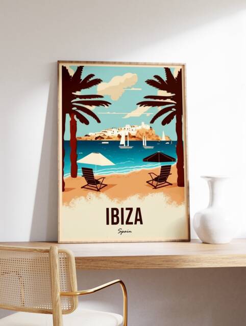Ibiza Travel Poster Vintage Spain Wall Art - image 1