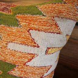 40cm - 16 Inch Square Vintage Kilim Cushion Cover Handwoven - Hand Spun Natural Fibres - thumbnail 3