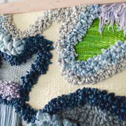 Large Sculptural Fiber Art Wall Hanging Merino Wool Tapestry - thumbnail 4