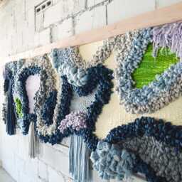 Large Sculptural Fiber Art Wall Hanging Merino Wool Tapestry - thumbnail 3