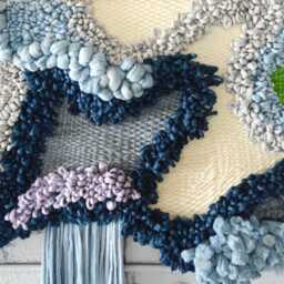 Large Sculptural Fiber Art Wall Hanging Merino Wool Tapestry - thumbnail 2