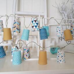 xl Led String Lights - Turquoise-Mustard With 6/8H Timer Function, Battery Operated - thumbnail 4