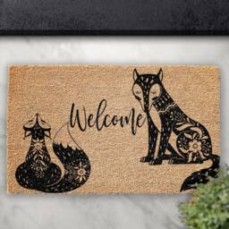 Fox Coir Doormat With Welcome - Woodland Animal Rug - thumbnail 2