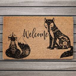 Fox Coir Doormat With Welcome - Woodland Animal Rug - thumbnail 1