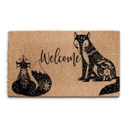 Fox Coir Doormat With Welcome - Woodland Animal Rug - thumbnail 3
