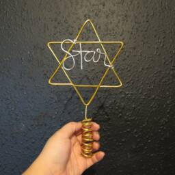 Wire Star Of David Star Tree Topper For Christmas Personalised Name Wire Six Pointed Star, Gifts - thumbnail 2