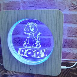 Personalized Dinosaur Led Night Light Custom Kids Room Decor - thumbnail 3