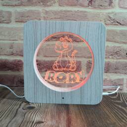 Personalized Dinosaur Led Night Light Custom Kids Room Decor - thumbnail 2