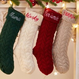 Personalized Christmas Stockings, Embroidered Stocking, Christmas Gifts, Knitted Monogram Family Stockings - thumbnail 4