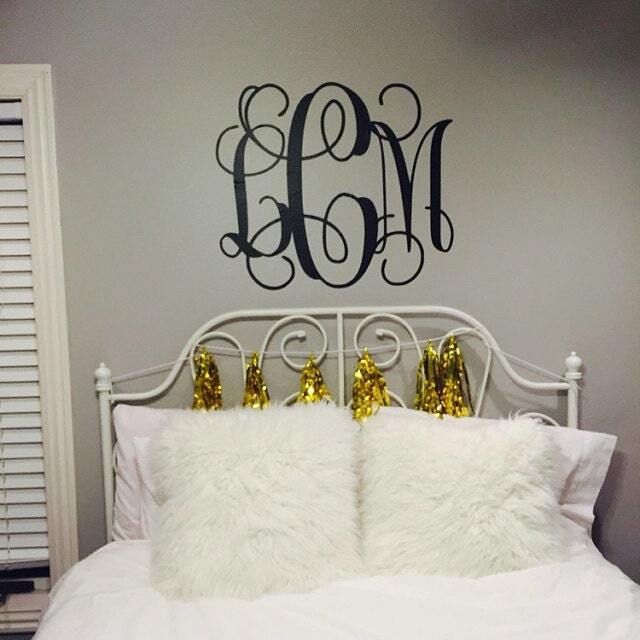 Vine Monogram Wall Decal Initial Nursery Decor - image 1