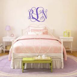 Vine Monogram Wall Decal Initial Nursery Decor - thumbnail 3