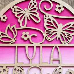 Personalised Butterfly Name Sign - Hand Painted Wooden Nursery Sign, Above Crib Wall Plaque - thumbnail 2