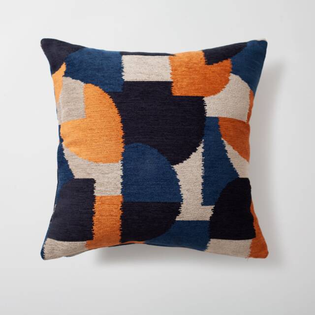 Bauhaus Burnt Orange Pillow Cover Modern Geometric Jacquard Cushion - image 1