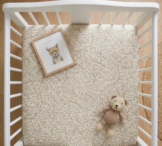 William Morris Fitted Crib Sheet Custom Mini For Nestig, Bloom Alma, Bassinet Willow Bough Changing Pad Cover Neutral Nursery - image 1