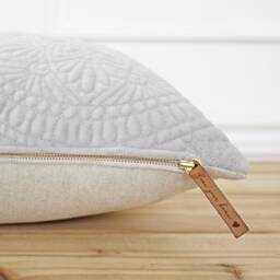Gray Velvet Medallion Pillow Cover 20x20 Throw Grey Textured Designer Decorative -- Beau - thumbnail 2