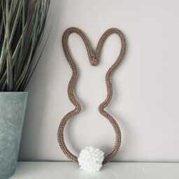 Knitted Wire Bunny Wall Hanging - Nursery Kids Room Decor Easter Bunny Rabbit Wall Personalise - thumbnail 3