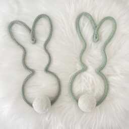 Knitted Wire Bunny Wall Hanging - Nursery Kids Room Decor Easter Bunny Rabbit Wall Personalise - thumbnail 2