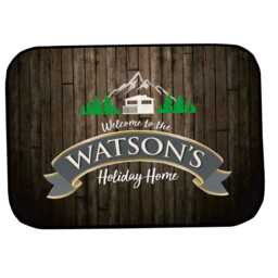 Personalised Holiday Home Door Mat - Brown Wood Effect Indoor 44cm X 32cm - thumbnail 2
