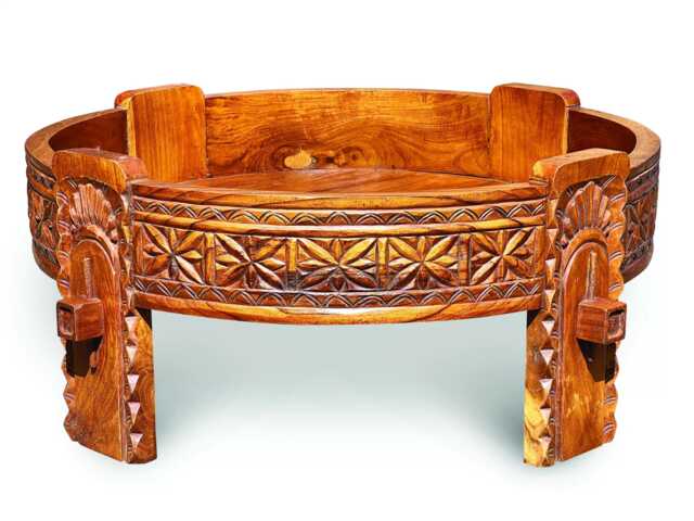 Teak Seed Grinder Table Large 70cm - image 1