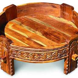 Teak Seed Grinder Table Large 70cm - thumbnail 3