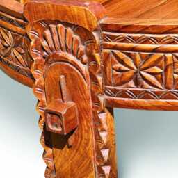Teak Seed Grinder Table Large 70cm - thumbnail 4
