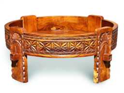 Teak Seed Grinder Table Large 70cm