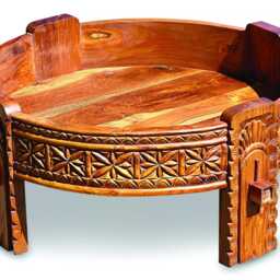 Teak Seed Grinder Table Large 70cm - thumbnail 2