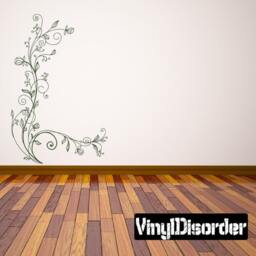 Floral Vine Wall Decal - Fabric Vinyl Removable & Reusable Floralvineuscolor005Et