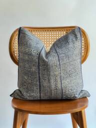 Indigo Neutral Tribal Hemp Hand Woven Natural Dye Color Lumbar Pillow Cover - thumbnail 1