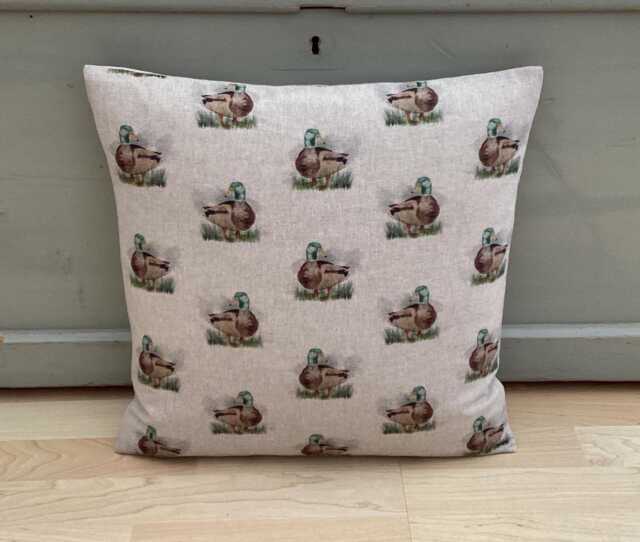 Mallard Duck Game Birds Linen Cushion Cover Country Animals Home Decor - image 1