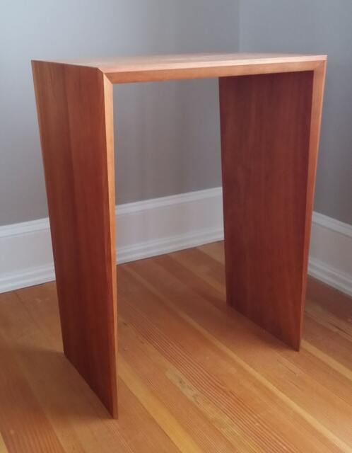 Modern Side Table With Tapered Sides & Beveled Edges - image 1