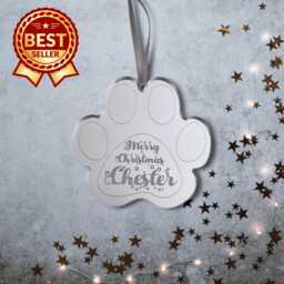 Personalized Dog Paw Print Christmas Tree Decoration