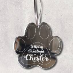 Personalized Dog Paw Print Christmas Tree Decoration - thumbnail 2