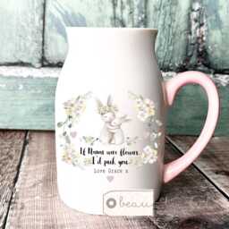 Personalised Gift If Mums Were Flowers Nana Mummy Nanna Nanny Gift Bunny Owl Bear Floral Ceramic Small Vase Jug Mug Birthday Easter - thumbnail 3