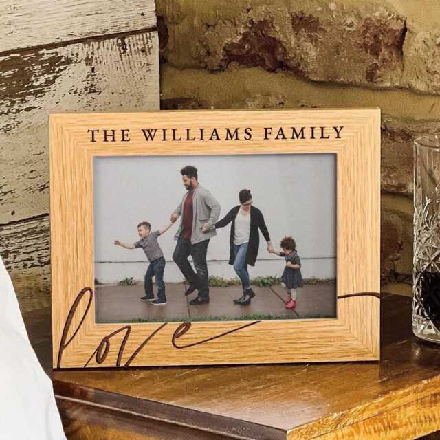 Personalised Family Photo Frame - Mothers Day Gift Father Gift, For New Parents, Picture Dad's Birthday, Custom Text - image 1