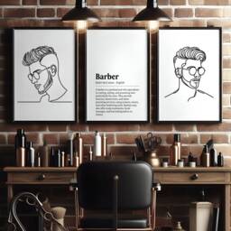 Barber Definition Print Set - 3 Barbers Posters - Haircut Shop Decor Men's Hairdresser Artwork Hairstylist Salon Wall Art Gift Picture - thumbnail 1