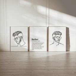Barber Definition Print Set - 3 Barbers Posters - Haircut Shop Decor Men's Hairdresser Artwork Hairstylist Salon Wall Art Gift Picture - thumbnail 2