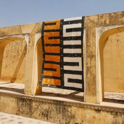 Kantha Throw Blanket - Hand Block Printed Cotton Quilt, Handmade Black & Mustard Modern Bedspread - thumbnail 3