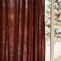 Tab Top Linen Curtain Panel Wide Boho Window Covering - thumbnail 3