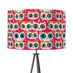 Pink Cat Lampshade Drum Lamp Shade - Cats Shade, Kittens, Decor, Ceiling Lamp, Table 25cm 30cm 35cm 40cm 45cm