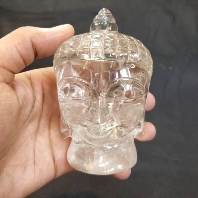 Clear Quartz Buddha Bust Head Gautam Shakyamuni Figurine Crystal Spiritual Sacred Altar Sculpture - image 1