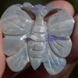 Blackopal Blue & Purple Jelly Butterfly Opal Carving - 64 Cts - thumbnail 3