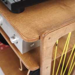 Mid-Century Modern Record Player & Vinyl Storage Cabinet, Turntable Stand, Retro Media Unit - thumbnail 3