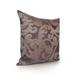 Brownish Purple Pillow, Throw Pillow Cover, Decorative Cushion Toss Silk Blend Pillow, Floral Decor - thumbnail 2