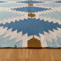Handmade Swedish Kilim Rug Custom Scandinavian Wool Rug, Boho Minimalist Decor Bedroom Carpet - thumbnail 3