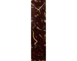 Maroon Wall Clock Dark Red & Gold Home Decor, Unique Decorative For Kitchen Or Bedroom Abstract Glass Art