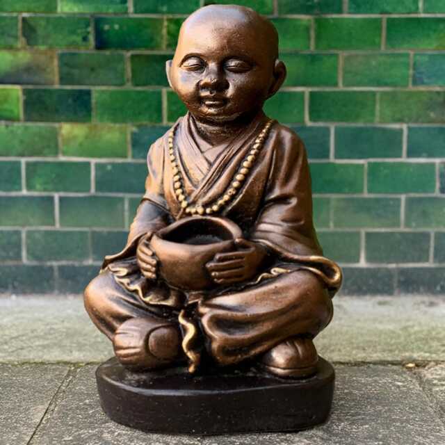 Japanese Buddha With Pot Statue Concrete Sculpture Outdoor Asian Figurine Cement Decoration Lover Gift Handmade - image 1